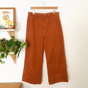 Uniqlo U Lemaire High Rise Wide Leg Jean in Rust